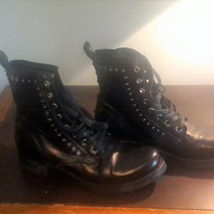 Frye Studded Distressed Combat Boots